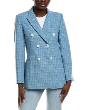 Sandro Woven Suit Blazer - Blue