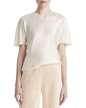 Vince Bias Silk T-Shirt - White