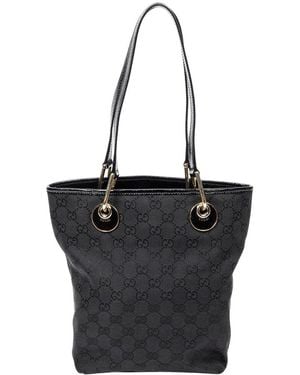 Gucci Black Monogrammed Canvas Small Eclipse Shopping (authentic Pre-loved)