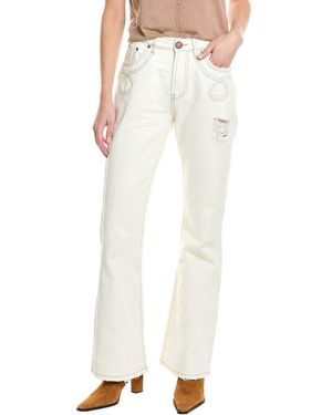 One Teaspoon Charlie Xanthe Slim High Waist Flare Jean - White