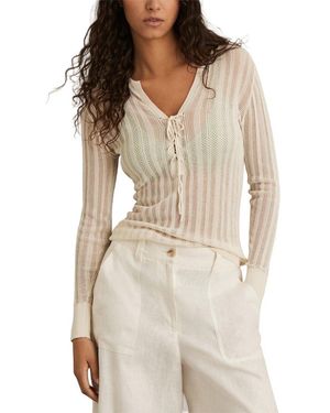 Reiss Saman Knitted Top - White