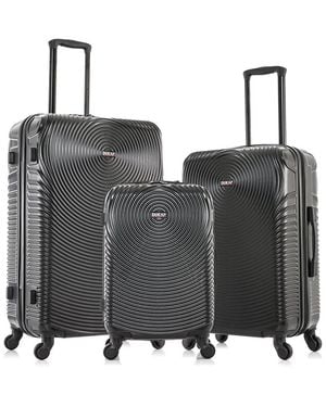 DUKAP Lightweight Hardside Spinner 3pc Set - Black