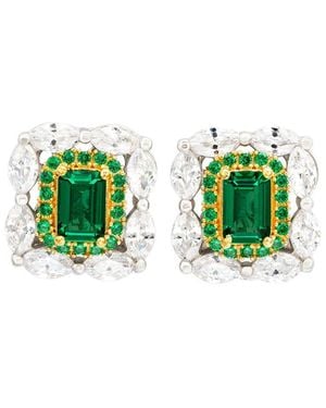Suzy Levian CZ Jewelry Suzy Levian Silver Cz Studs - Green