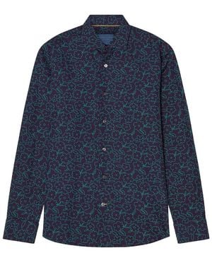 Robert Talbott Reynolds Floral Print Shirt - Blue