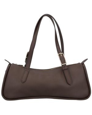 Longchamp Looong Leather Shoulder Bag - Brown