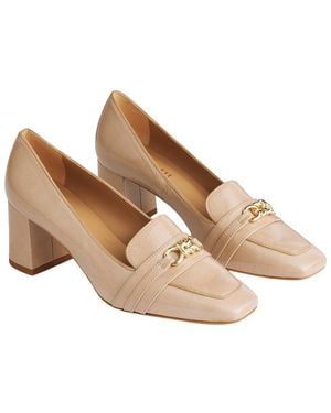 LK Bennett Sydnie Crinkled Patent Closed Courts - Brown