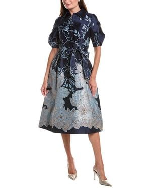 Teri Jon Floral Print Dress - Black