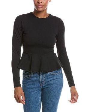 Susana Monaco Crew Flare Top - Black