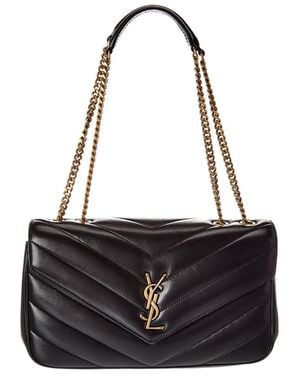 Saint Laurent Loulou Medium Leather Shoulder Bag - Black