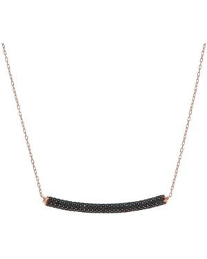 Amorium 18K Rose Vermeil Cz Tube Necklace - White