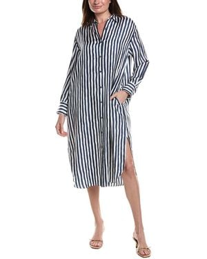 Theory Oversized Maxi Shirt Dress - Blue