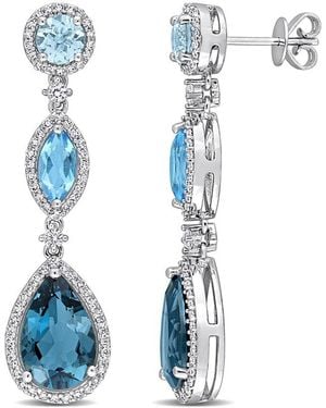 Rina Limor 14K 9.17 Ct. Tw. Diamond & Gemstone Earrings - Blue