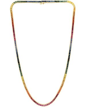 Effy Fine Jewelry 14K 21.12 Ct. Tw. Multi Sapphire Necklace - Metallic