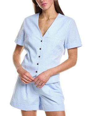 Rowing Blazers Gingham Buckle Back Top - Blue