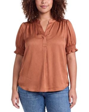 Anne Klein Plus Y Neck Blouse - Orange