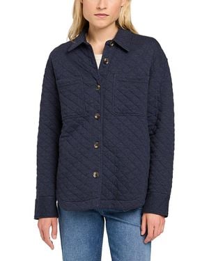 Faherty Epic Quilted Fleece Shirt Jacket - Blue
