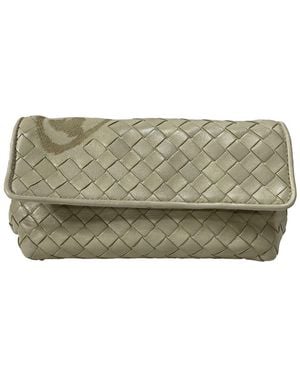 Bottega Veneta Butterfly Intrecciato Flap Clutch Bag (authentic Pre-loved) - Grey