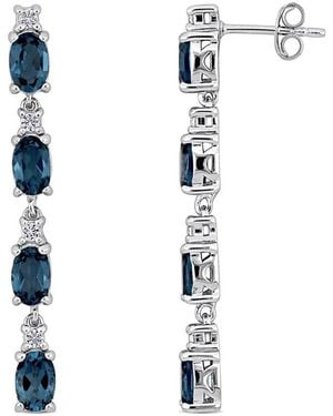 Rina Limor 4.24 Ct. Tw. L & Topaz Earrings - White