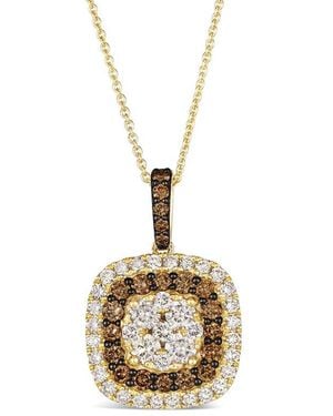 Le Vian Le Vian Chocolate And Honey 14k 1.45 Ct. Tw. Diamond Drop Pendant Necklace - Metallic