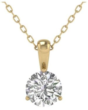 Diana M. Jewels Diana M. Fine Jewellery 14k 3.00 Ct. Tw. Lab Grown Diamond Solitaire Pendant - Metallic