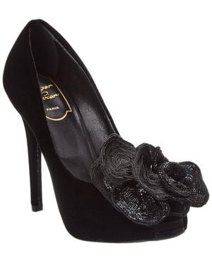 Roger Vivier Velvet Pump - Black