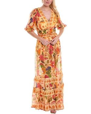 FARM Rio Tapestry Tiered Hem Maxi Dress - Orange