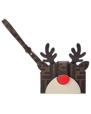 Fendi Best Friends Forever Fabric Card Holder - White