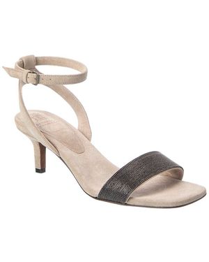 Brunello Cucinelli Suede Sandal - Natural