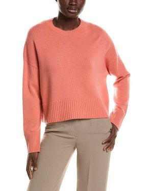 Lafayette 148 New York Crewneck Cropped 100% Cashmere Jumper - Red