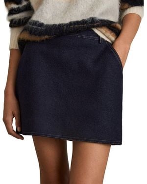Reiss Elise Wool-Blend Mini Skirt - Blue