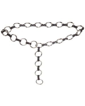 Michael Kors Marisa Metal & Leather Belt - White