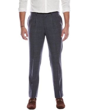 Brooks Brothers Classic Pleated Wool Trouser - Blue