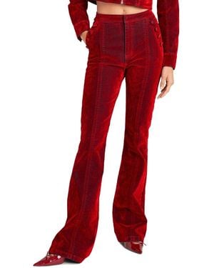 Cinq À Sept Flocked Denim Suzette Pant - Red