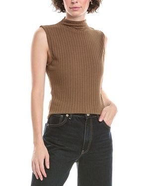 Bella Dahl Ribbed Mock Neck Top - Black