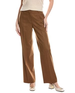 Lafayette 148 New York Gates Full Leg Wool & Cashmere-blend Pant - Brown