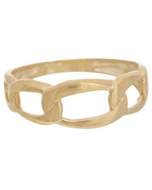 Italian Gold 10K Figaro Ring - White