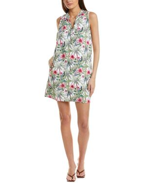chinese dress ladies Two Palms Double-Ruffle Linen Dress