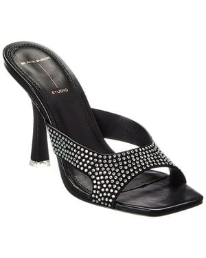 Black Suede Studio Charlie Leather Sandal - Black