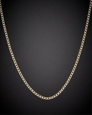 Italian Gold 14k 2.4mm Semi-solid Cuban Link Chain Necklace - Black