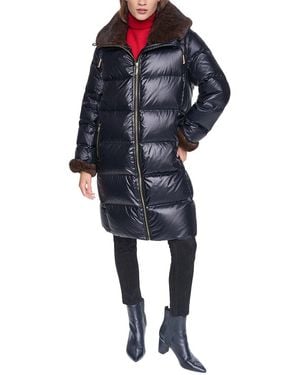 Halston Down Puffer Coat - Blue