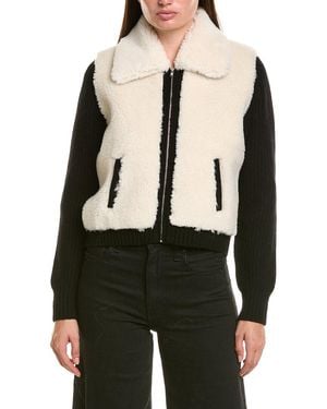 Hannah Rose Merino Wool Sherpa & Shaker Jacket - Black