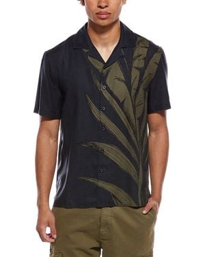 Onia Tencel Vacation Linen-Blend Shirt - Black