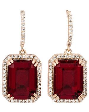 Suzy Levian CZ Jewelry Suzy Levian Silver Cz Dangle Earrings - Red