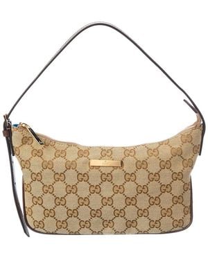 Gucci Lady Lunetta Small GG Canvas & Leather Shoulder Bag - Metallic