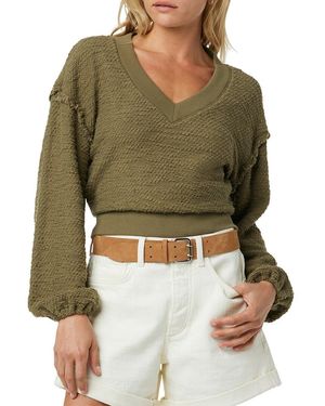 Joe's Jeans The Carolyn Slubby Deep-v Sweatshirt - Green