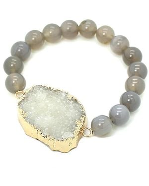 Eye Candy LA White Drusy My Wrist Bracelet - Metallic