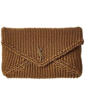 Saint Laurent Cassandre Large Rope Envelope Pouch - Brown