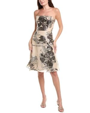 Rene Ruiz Strapless Fil Coupe Cocktail Dress - Natural