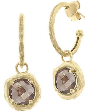 Reiss 14K 7.00 Ct. Tw. Diamond & Smokey Topaz Charm Earrings - Metallic