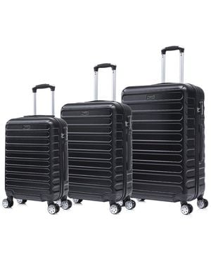 TUCCI Italy Carravia 3pc Hardside Luggage Set - Black